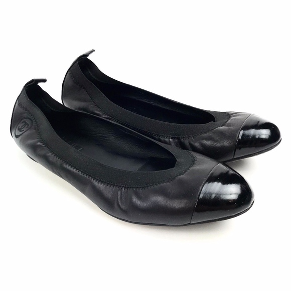 CHANEL Shoes - Chanel CC Patent Leather Cap Toe Ballet Flats 40.5